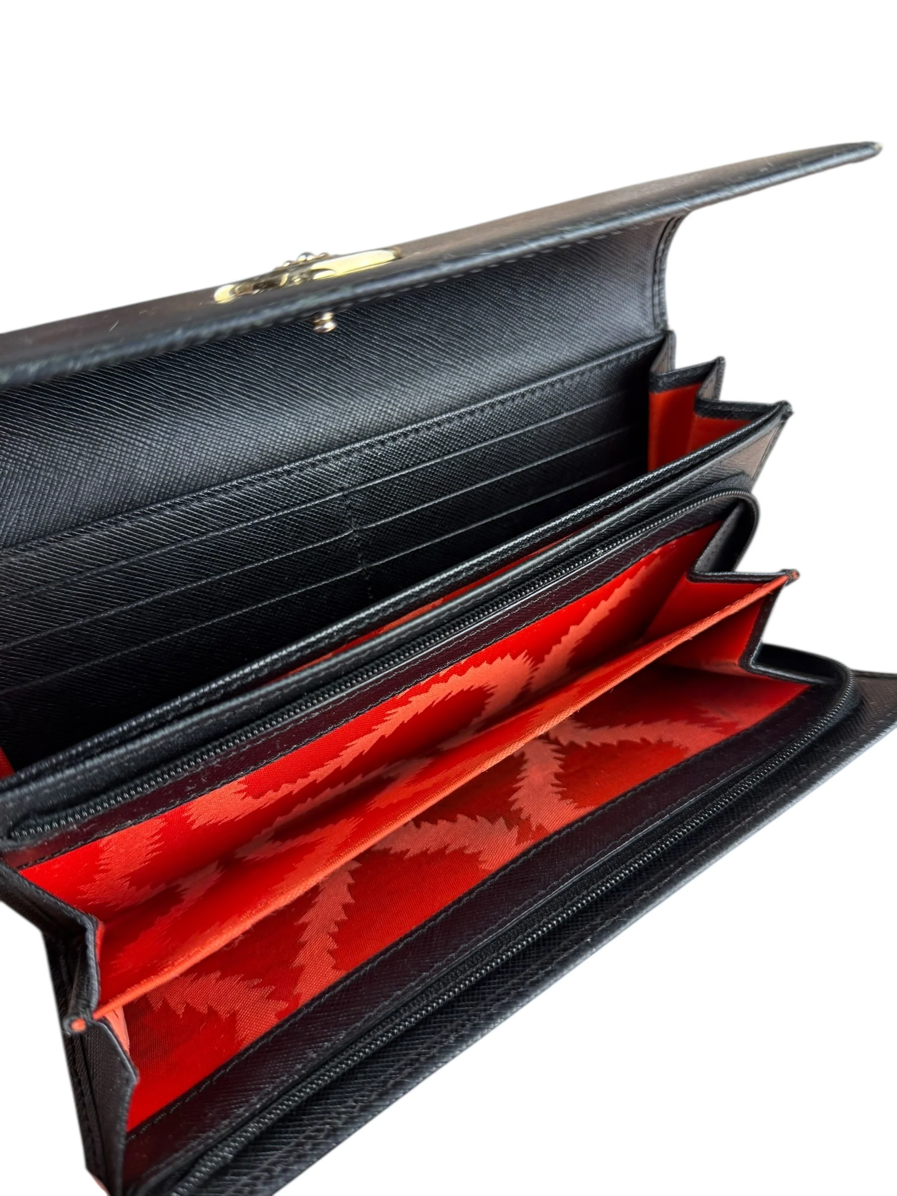 Vivienne Westwood Black Leather Emblem Long Wallet - Image 11