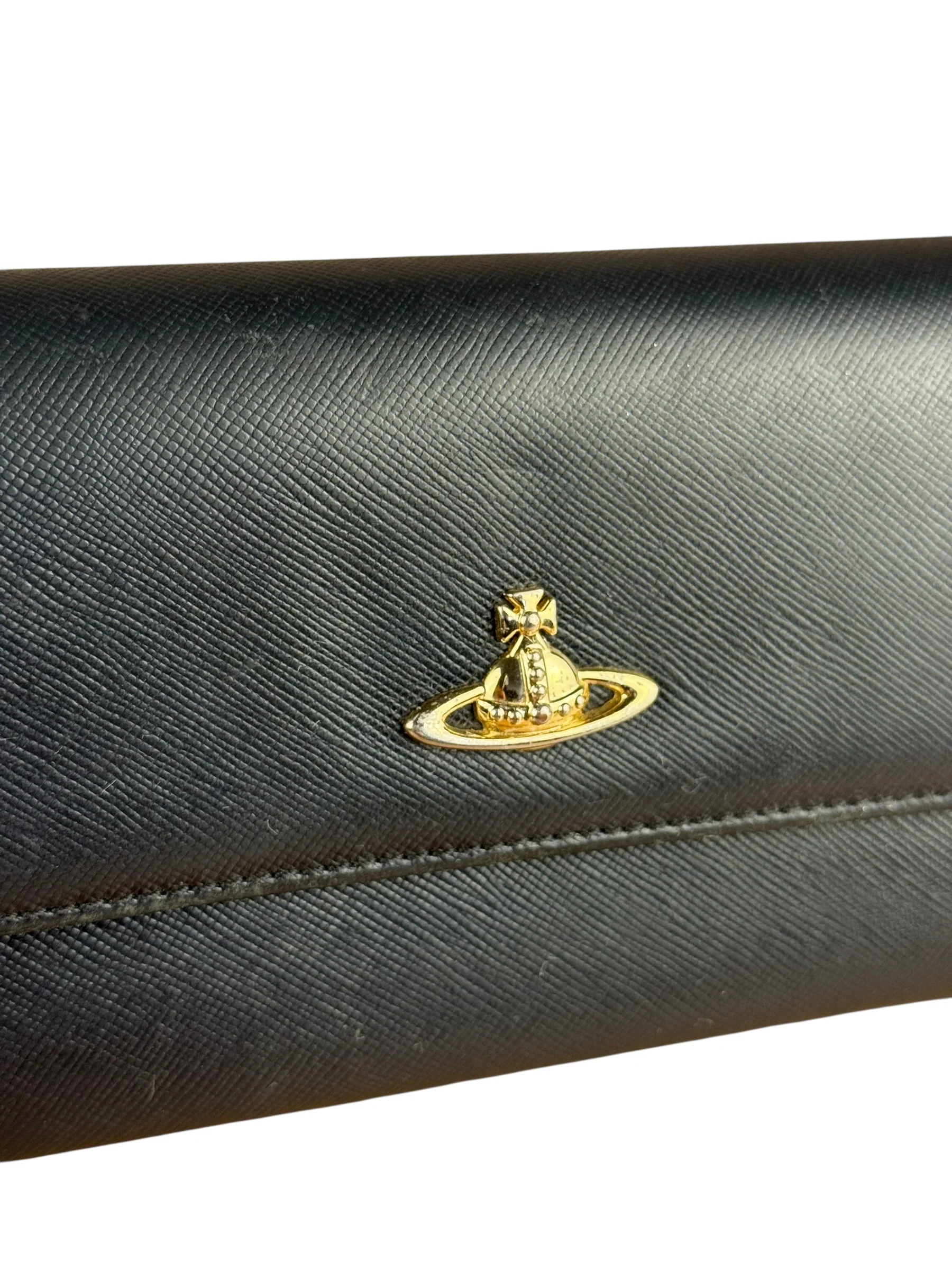 Vivienne Westwood Black Leather Emblem Long Wallet - Image 13