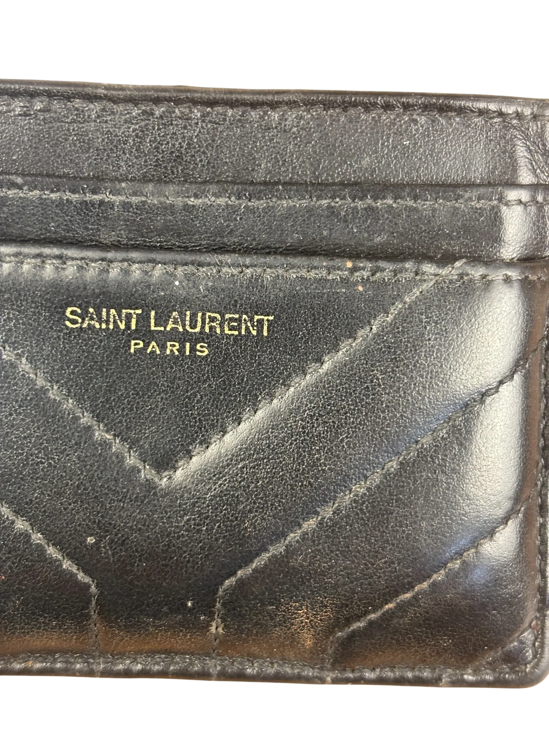 Yves Saint Laurent Quilted Black Joan Card Holder - Image 11